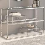 vidaXL Wandtafel roestvrijstaal en gehard glas zilverkleurig, Huis en Inrichting, Minder dan 50 cm, 50 tot 75 cm, Verzenden, Nieuw