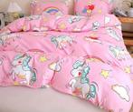 Eenpersoons Dekbedovertrek 140 x 200 - Unicorn - Roze, Huis en Inrichting, Verzenden, Nieuw