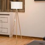 [lux.pro] Staande lamp vloerlamp E27 Rochester bamboe en cre, Huis en Inrichting, Lampen | Vloerlampen, Verzenden, Nieuw