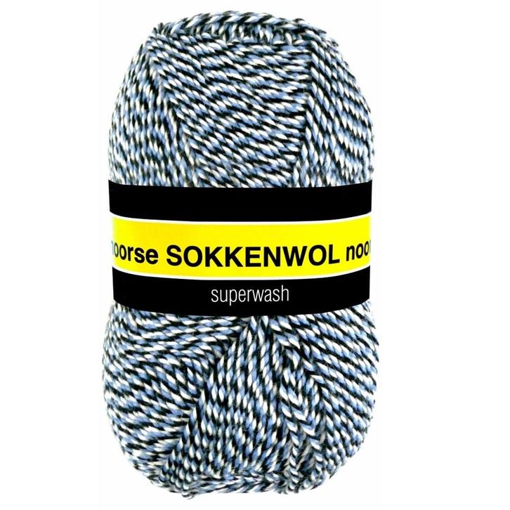 Scheepjes Noorse Wol Markoma 100g - 6846 Blauw/Beige/Zwart, Hobby en Vrije tijd, Breien en Haken, Nieuw, Verzenden
