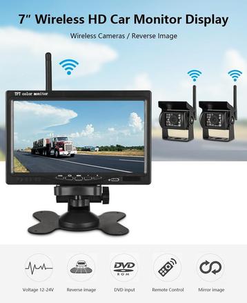 Draadloos Dubbele Achteruitrijcamera Set 7inch beschikbaar voor biedingen