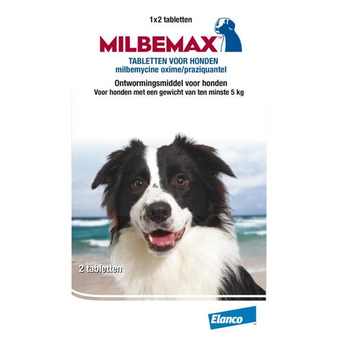 Milbemax Ontworming Tabletten Hond >5 kg 2 tabletten, Dieren en Toebehoren, Overige Dieren-accessoires, Nieuw, Verzenden