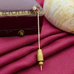 Gouden reversspeld met diamant; ca. 0,10 ct., Sieraden, Tassen en Uiterlijk, Broches, Gebruikt, Overige kleuren, Ophalen of Verzenden