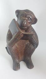 sculptuur, Singe lisant - 12 cm - Brons, Metaal