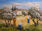R. Vincent (1954) - cueillette des Olives à Ollioules oeuvre, Antiek en Kunst
