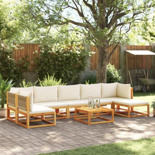 vidaXL 8-delige tuinbankset met kussens van acaciahout en, Tuin en Terras, Tuinsets en Loungesets, Nieuw, Hardhout, Verzenden