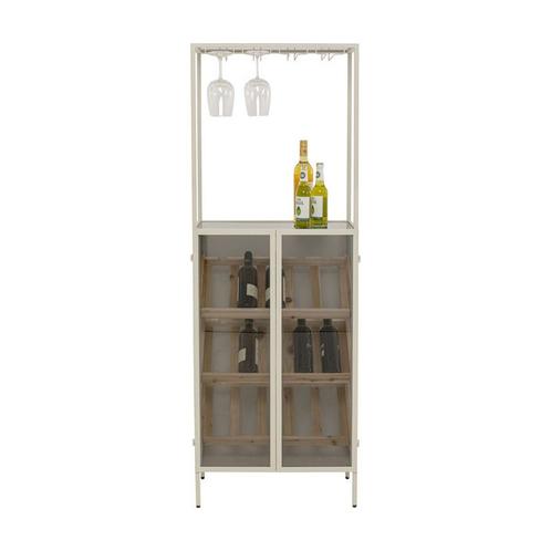 *WOONWINKEL* Kare Design Lisboa Cream Glazen Wijnkast Beige, Huis en Inrichting, Woonaccessoires | Wijnrekken, Nieuw, Verzenden