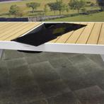 York dining tuintafel 200x90xH75 cm aluminium wit teak -, Ophalen of Verzenden, Nieuw, Aluminium
