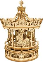 Robotime Romantic Carousel Houten Modelbouw Muziekdoos DIY, Hobby en Vrije tijd, Verzenden, Nieuw