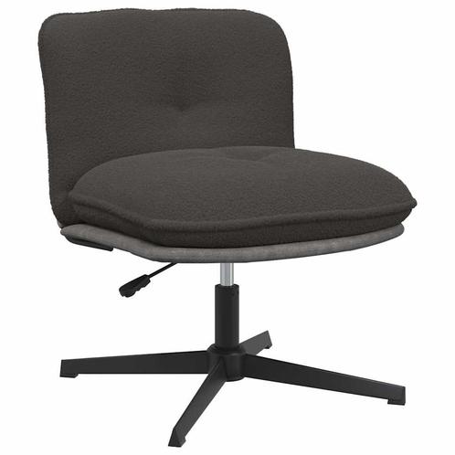 vidaXL Bureaustoel donkergrijs gekrulde wolachtige stof, Huis en Inrichting, Stoelen, Grijs, Nieuw, Verzenden