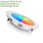 LED Downlight RGBW+CCT 12W | Ø150mm | Dimbaar | Milight, Ophalen of Verzenden, Nieuw, Metaal
