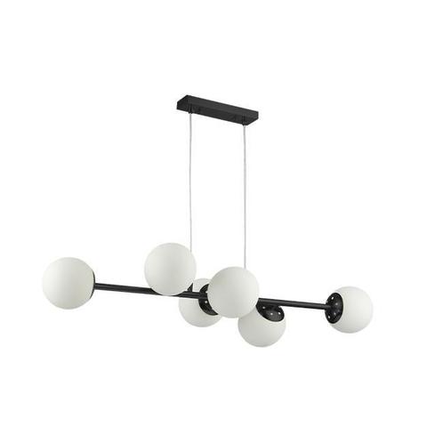Hanglamp bollen | Bali | 90 cm | 6-lichts | Zwart, Huis en Inrichting, Lampen | Hanglampen, 75 cm of meer, Nieuw, Metaal, Ophalen of Verzenden