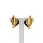 Gouden vintage oorclips van bladeren (oorstekers, oorbellen), Sieraden, Tassen en Uiterlijk, Oorbellen, Ophalen of Verzenden, Gebruikt