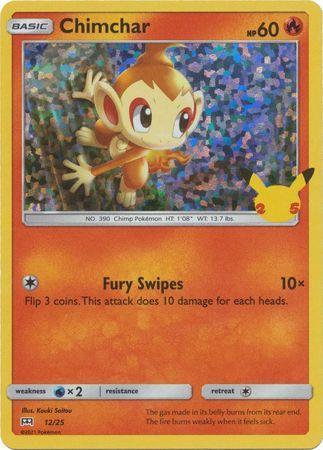 Chimchar 12/25 promo holo 25TH ANNIVERSARY MC DONALDS, Hobby en Vrije tijd, Verzamelkaartspellen | Pokémon, Losse kaart, Nieuw