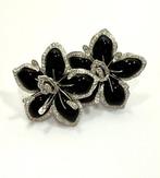Cocktail oorbellen - 14 karaat Witgoud - 5.00ct. tw. Onyx -