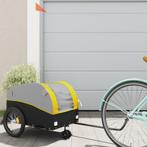 vidaXL Fietstrailer 30 kg ijzer zwart en geel, Fietsen en Brommers, Fietsaccessoires | Aanhangers en Karren, Verzenden, Nieuw