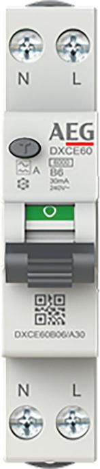 AEG Compacte aardlekautomaat 1P+N B-Kar. 6A, 30mA |, Ophalen of Verzenden, Nieuw