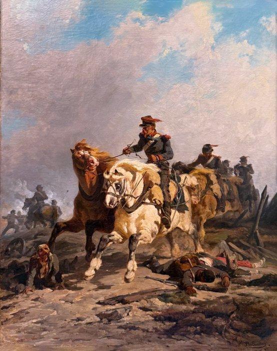 Alexandre Dubuisson (1805-1870) - Bataille Napoléonienne, Antiek en Kunst, Kunst | Schilderijen | Klassiek