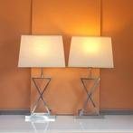 Lamp (2) - Chic & Design - Parijs - Textiel, Zilveren Metaal, Nieuw