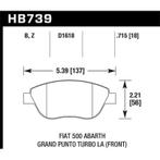 Hawk 2013 Fiat 500 Abarth Front HPS 5.0 Street Brake Pads -, Auto-onderdelen, Remmen en Aandrijving, Ophalen of Verzenden, Nieuw