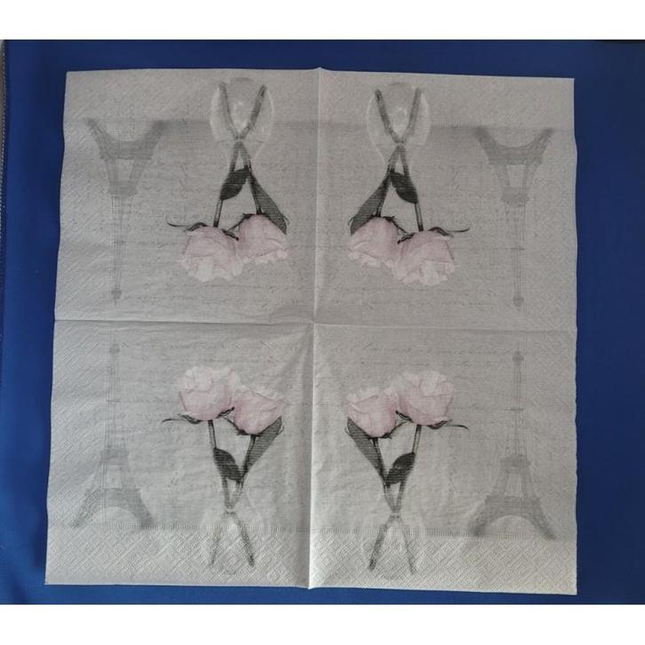 Sagen Vintage Design - Lunch servet - Roses Paris, Hobby en Vrije tijd, Knutselen, Nieuw, Verzenden