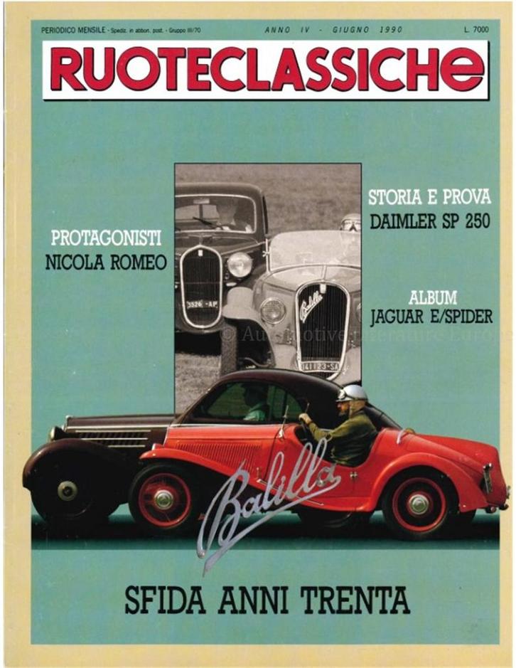 1990 RUOTECLASSICHE MAGAZINE 30 ITALIAANS, Boeken, Auto's | Folders en Tijdschriften