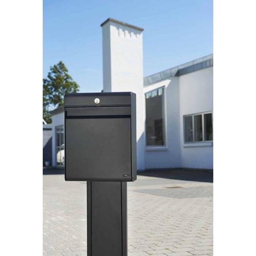 Allux Holscher design brievenbus met paal 1001 staal - zwart, Tuin en Terras, Brievenbussen, Nieuw, Verzenden