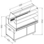 Statische gekoelde toonbankvitrine voor snacks_hoge ruiten,, Verzenden, Nieuw in verpakking