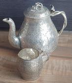 Kutch theepot en melkkannetje - 720 g - Zilver - India - 19e, Antiek en Kunst