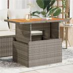 vidaXL Tuintafel 100x55x73 cm poly rattan en acaciahout, Verzenden, Nieuw