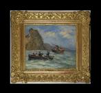Gustave Henri Colin (1828-1910) - La sortie dun port avec, Antiek en Kunst