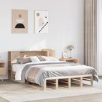 vidaXL Bed met boekenkast zonder matras massief hout 120x200, Huis en Inrichting, Slaapkamer | Bedden, Bruin, Verzenden, Nieuw