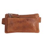 Landley Leren Heuptas met 3 ritsen Unisex Fanny Pack Cognac, Sieraden, Tassen en Uiterlijk, Tassen | Schoudertassen, Overige merken