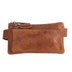 Landley Leren Heuptas met 3 ritsen Unisex Fanny Pack Cognac, Sieraden, Tassen en Uiterlijk, Tassen | Schoudertassen, Nieuw, Overige merken