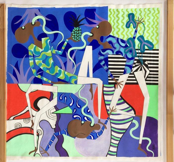 Frantisek Florian - Ghana tongues XL, Antiek en Kunst, Kunst | Schilderijen | Modern