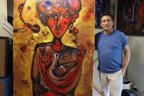 Simeon Gonzales - Dias de Paz y Amor - NO Reserve XXL, Antiek en Kunst, Kunst | Schilderijen | Modern