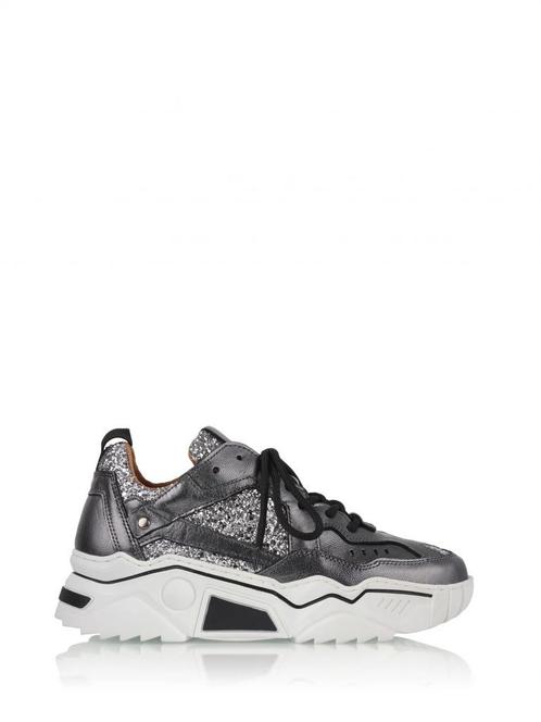 -30% DWRS Label  DWRS Label Pluto glitter leer combi dark/si, Kleding | Dames, Schoenen, Grijs, Nieuw, Verzenden
