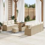 vidaXL 10-delige Tuinbankenset met kussens poly rattan, Verzenden, Nieuw, Rotan