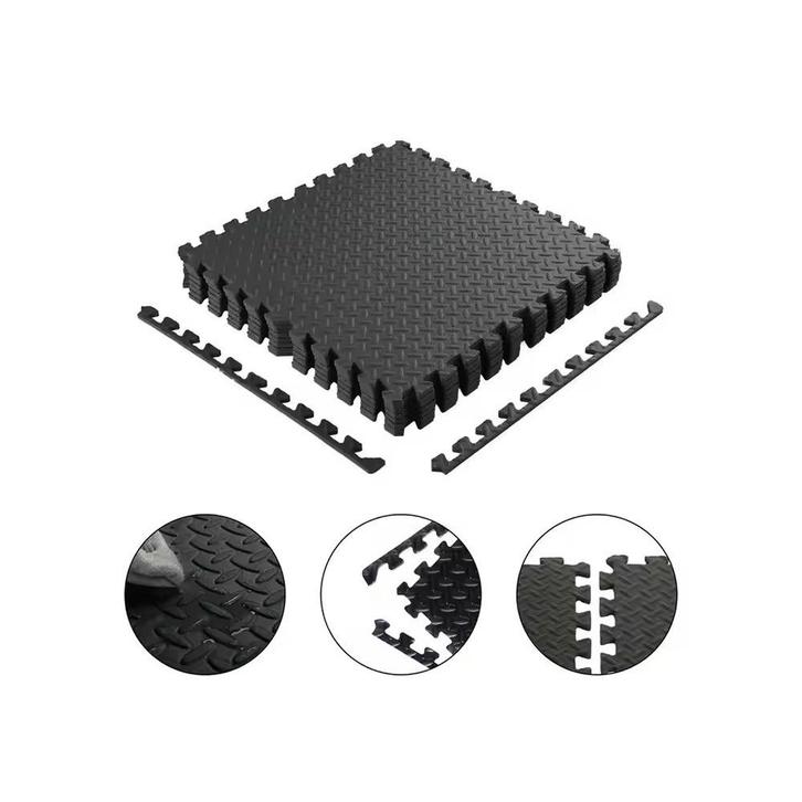 Puzzel vloertegels EVA schuim Zwart 12 mm - Set van 120x120, Tuin en Terras, Tegels en Klinkers, Verzenden