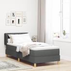 vidaXL Boxspringbed met matras stof donkergrijs 80x200 cm, Eenpersoons, Verzenden, Nieuw, 80 cm