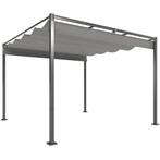 3 X 3 M Tuin-Pergola Met Intrekbaar Dak, Paviljoen, Baldakij, Verzenden