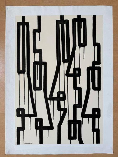 MrKas (1980) - Laisse tes émotions, pendre lê controle - XL, Antiek en Kunst, Kunst | Schilderijen | Modern