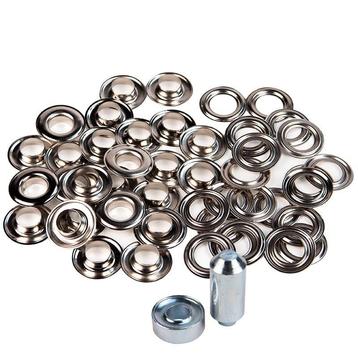 Zeilringen 12mm koper vernikkeld 25 stuks met gereedschap beschikbaar voor biedingen