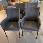 Malonno Armstoel - Set van 4 Antraciet - IN.HOUSE, Nieuw, Ophalen of Verzenden, Vier, Stof