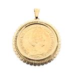 Gouden hanger van 10 gulden munt Koningin Wilhelmina 1912, Ophalen of Verzenden, Gebruikt, Goud, Overige merken