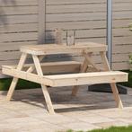 vidaXL Picknicktafel 105x134x75 cm massief grenenhout, Tuin en Terras, Verzenden, Nieuw