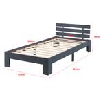 Houten bed Nivala grenen met matras 120x200 cm donkergrijs, Nieuw, Verzenden