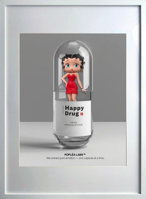 Poplea - HAPPY DRUG - POPLEA LABS - BETTY BOOP, Antiek en Kunst, Kunst | Schilderijen | Modern