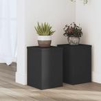vidaXL Plantenstandaards 2 st 20x20x30 cm bewerkt hout zwart, Verzenden, Nieuw