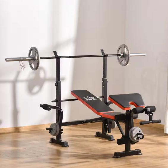 Verstelbare Halterbank met Barsteun – Fitnessbank Thuis, Sport en Fitness, Fitnessapparatuur, Nieuw, Verzenden